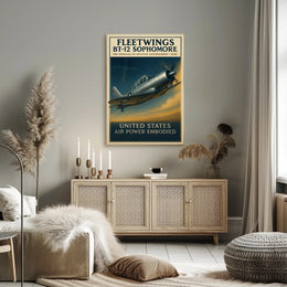 Fleetwings BT12 Sophomore Vintage Aviation Poster