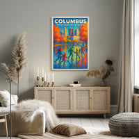 Columbus Reflections On The Scioto Poster