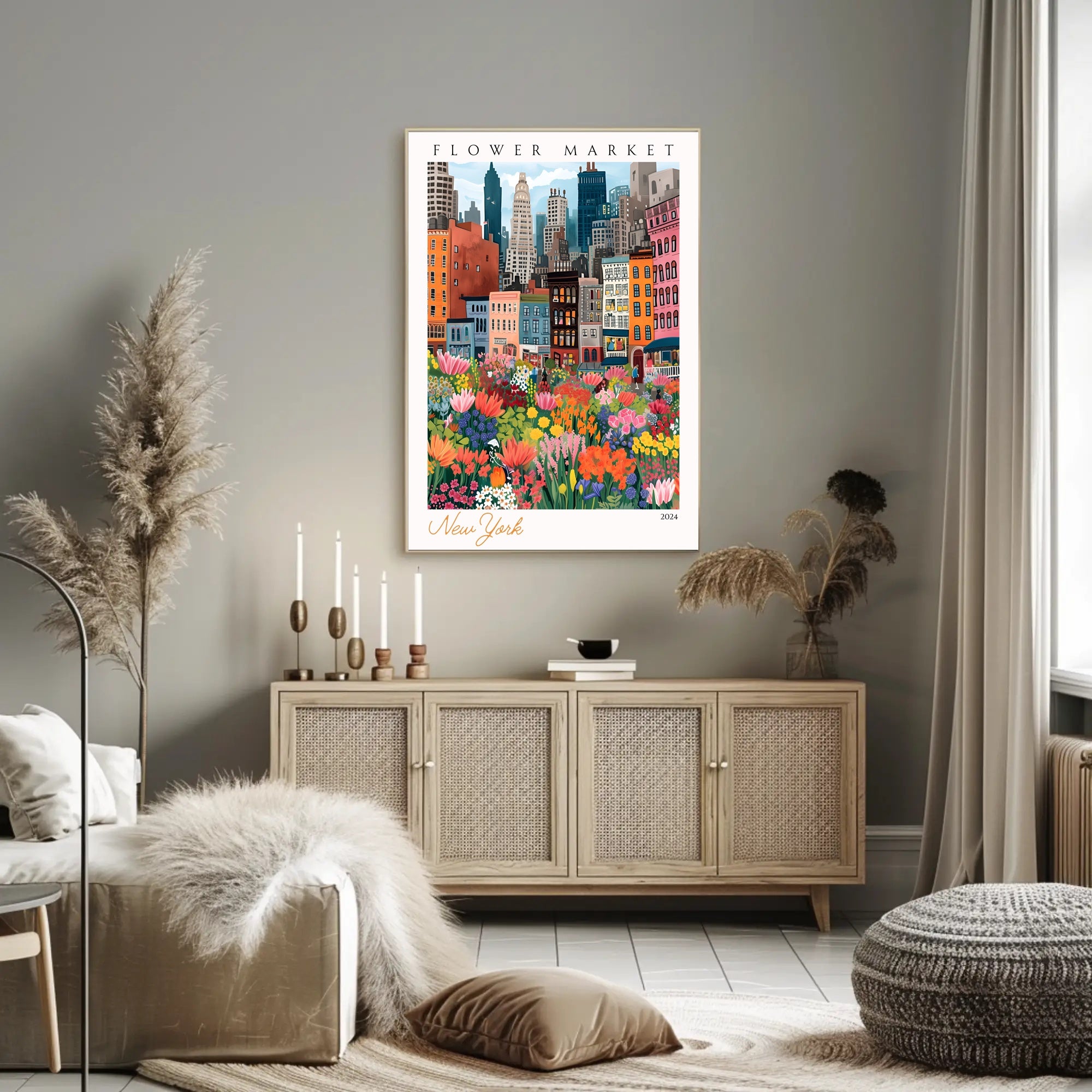 Vibrant City Blooms Poster PosterGoat