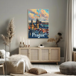 Prague Skyline Poster