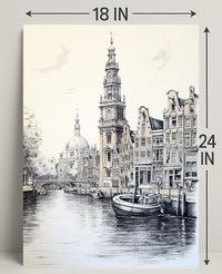 Amsterdam Canal Scene Poster