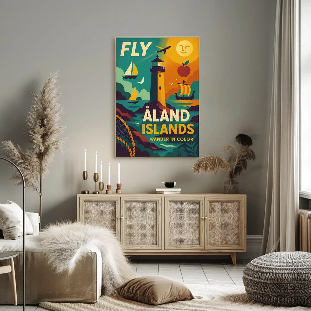 Travel to Vibrant Åland Islands with Retro Adventure Poster PosterGoat