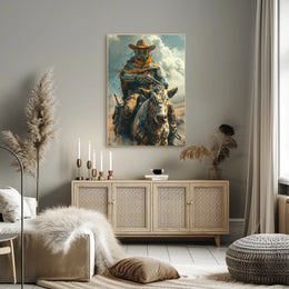 Sci-Fi Western Adventure Poster: Futuristic Cowboy Art PosterGoat