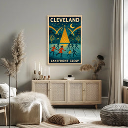 Cleveland Lakefront Glow Poster