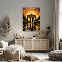 Sunset At The Brandenburg Gate Poster