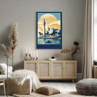 Tranquil Waters and Timeless Architecture Poster