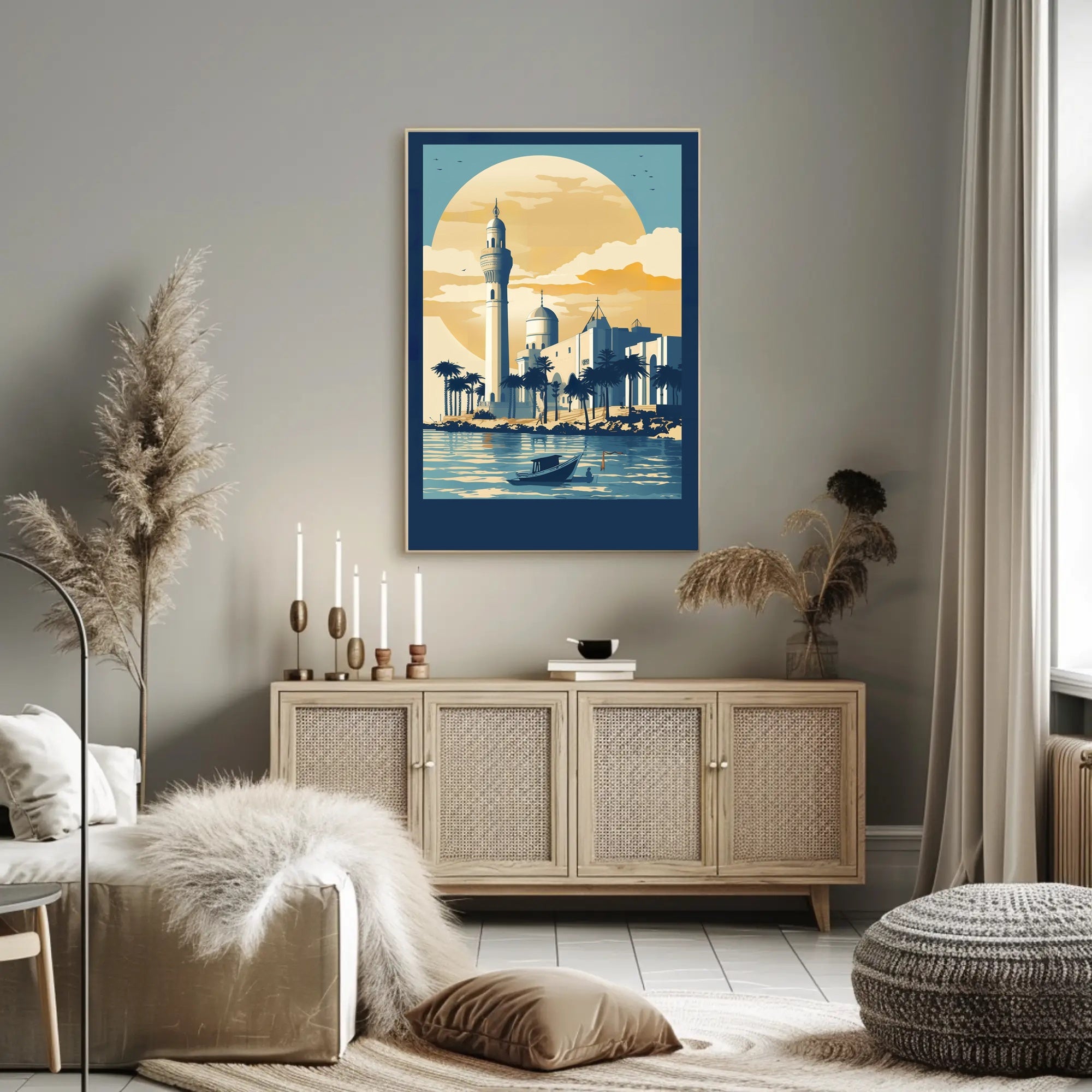 Tranquil Waters and Timeless Architecture Poster