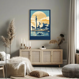 Tranquil Waters and Timeless Architecture Poster