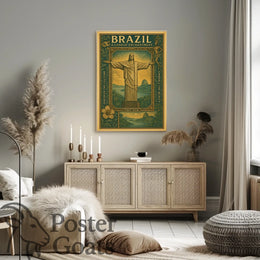 Brazilian Beauty: Christ the Redeemer Vintage Travel Poster