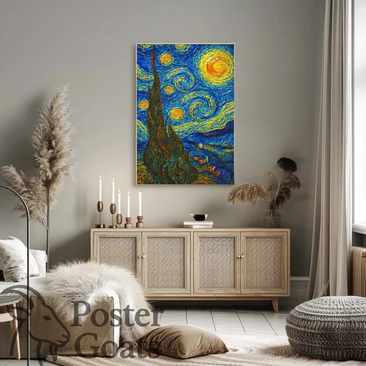 Starry Night Sky Art Print: Abstract or Artistic Poster