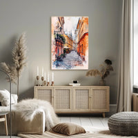 Vivid City Scene Lviv Old Town Street View Ukraine Poster