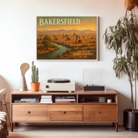 Bakersfield Oil Fields Vintage Poster Art