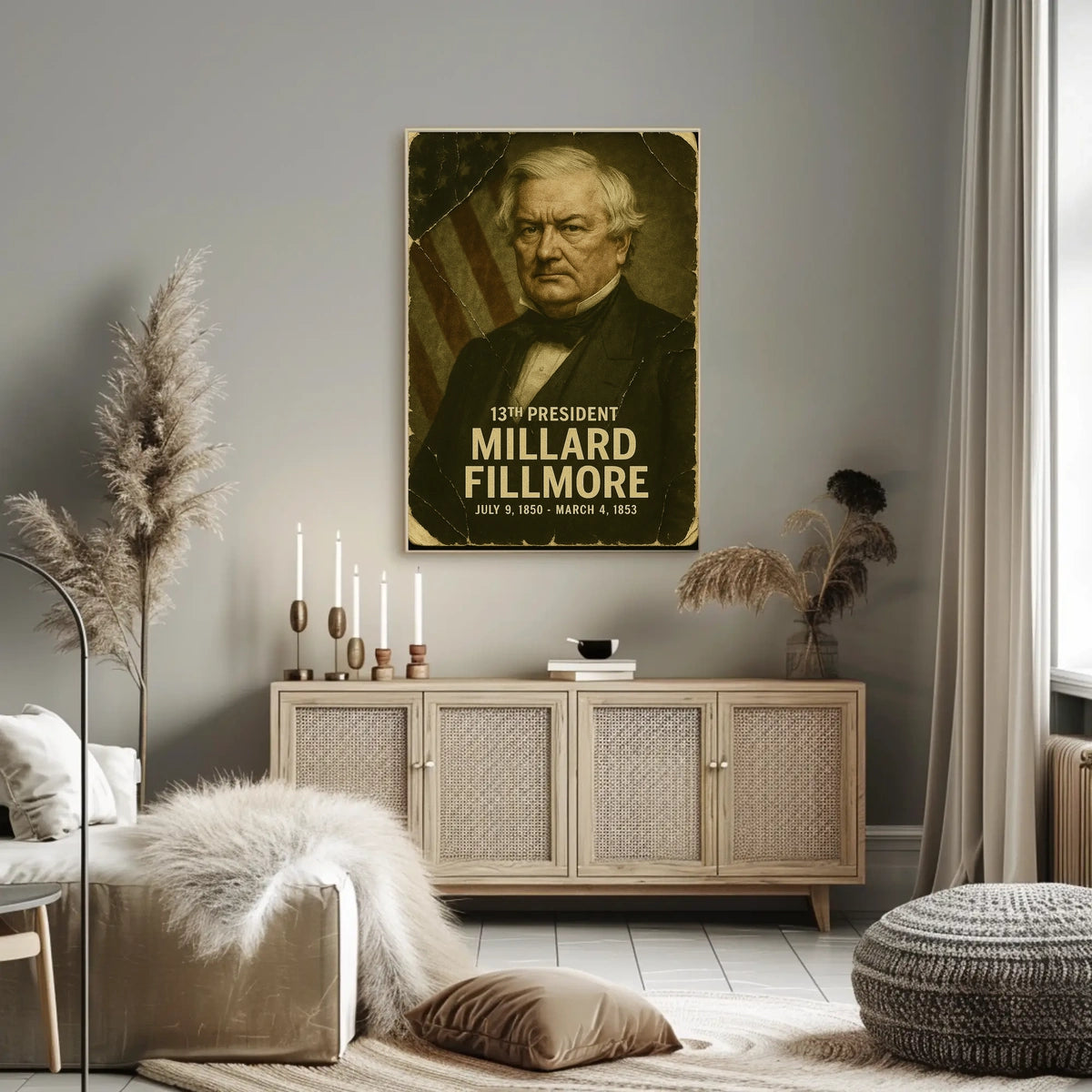 Millard Fillmore 13th President of the United States Damaged Photograph Poster