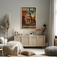 Vintage Rock Hill Architecture Collector Poster
