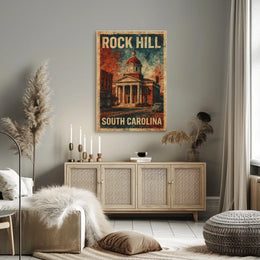 Vintage Rock Hill Architecture Collector Poster