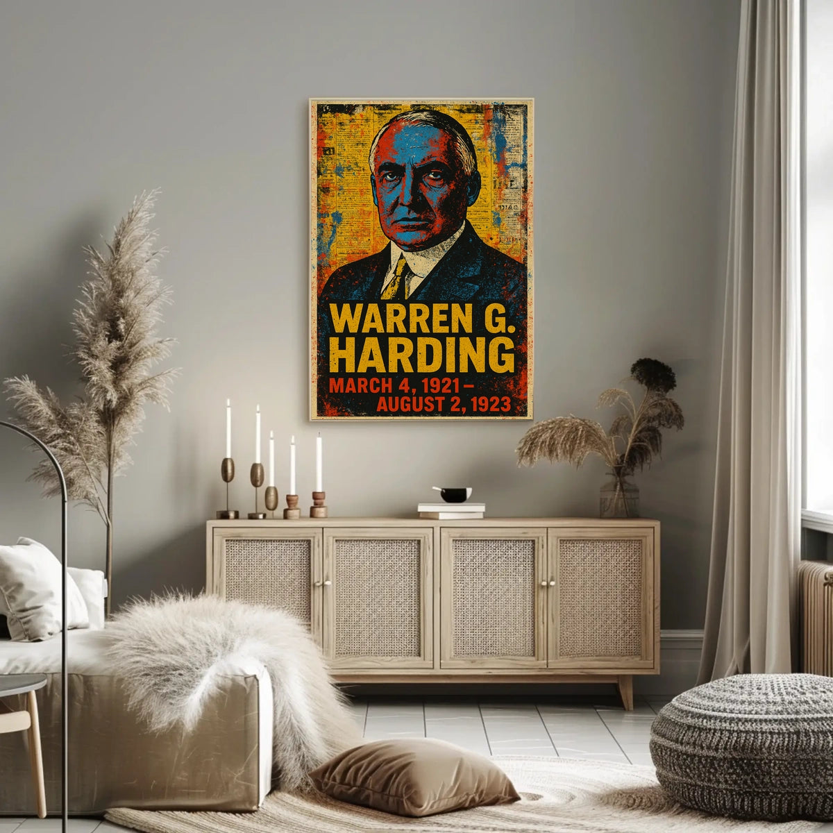 Warren G. Harding 29th President of the United States Street Art Mashup Poster