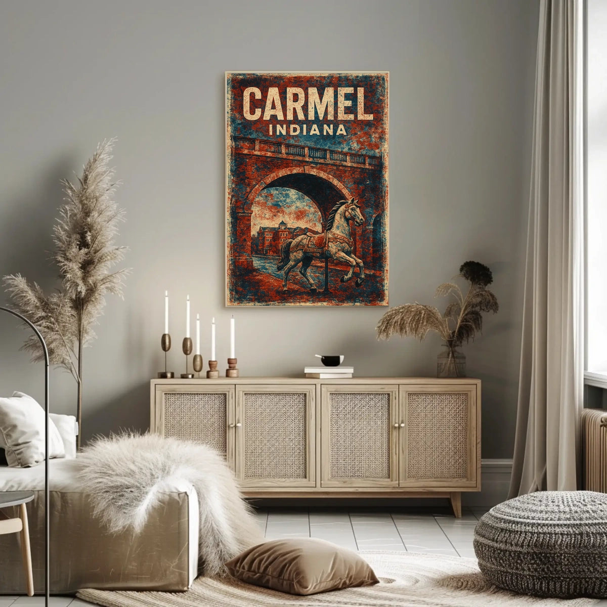 Carmel, Indiana Vintage Charm Vintage Poster