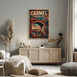 Carmel, Indiana Vintage Charm Vintage Poster