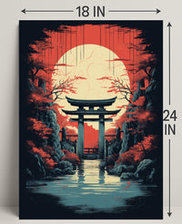 Tranquil Torii At Sunset Poster PosterGoat