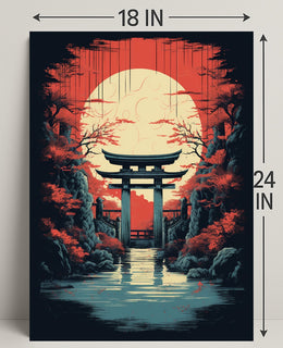 Tranquil Torii At Sunset Poster PosterGoat