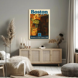 Boston City Upon a Hill Urban Cityscape Poster