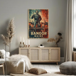 Bangor Maine Rustic Cityscape Wanderlust Poster