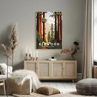 Redwood National Park Poster Scenic Wall Art Print