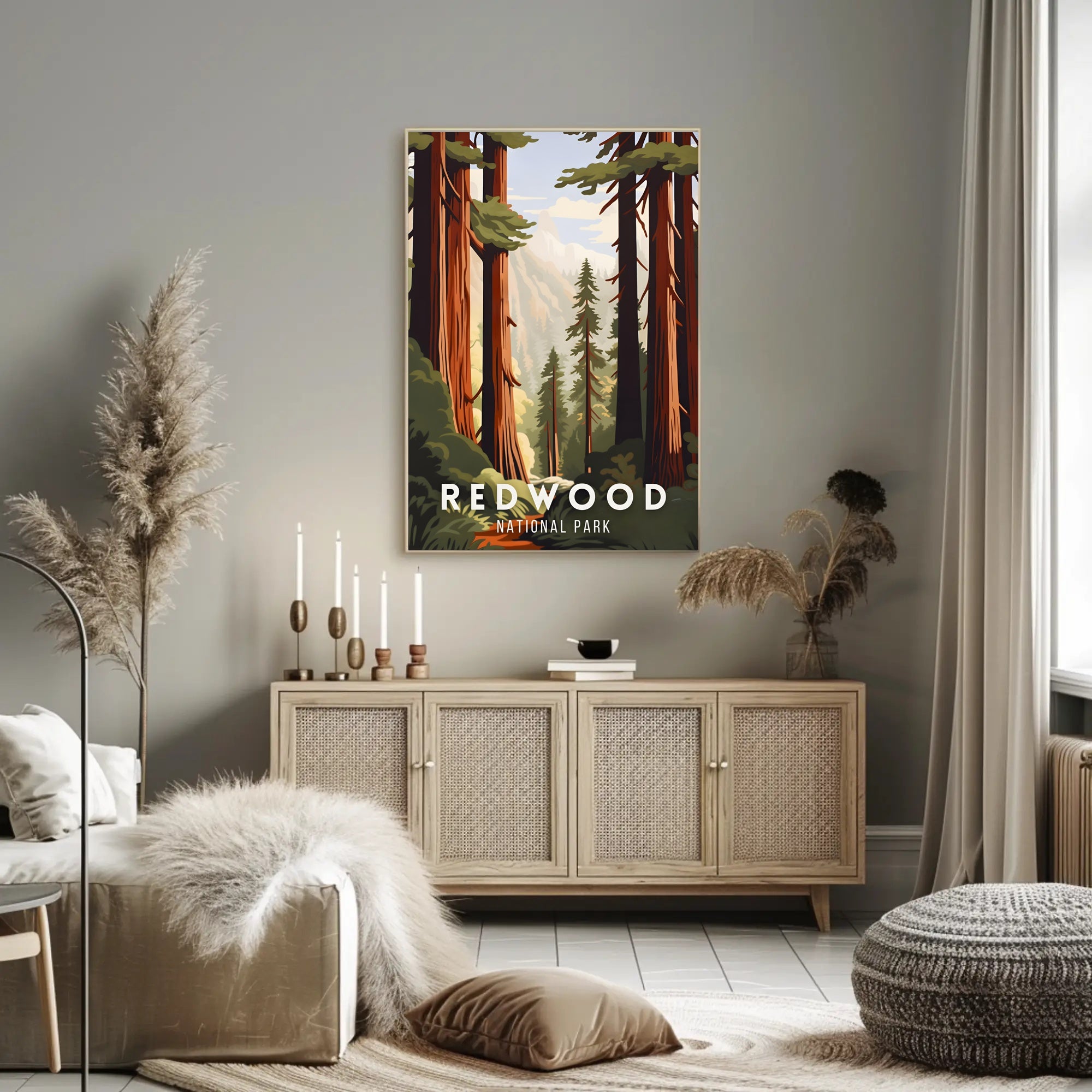 Redwood National Park Poster Scenic Wall Art Print