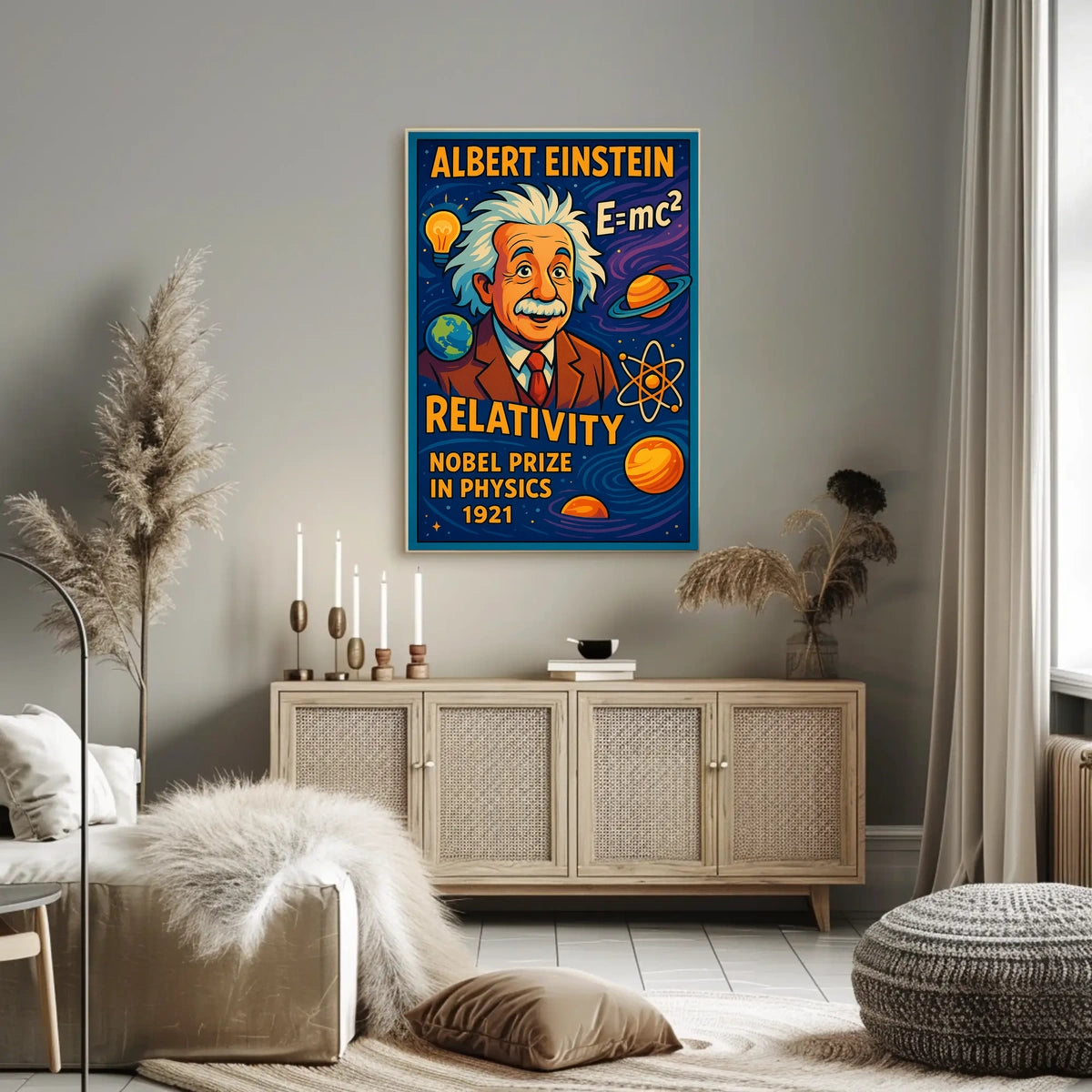 Einstein Relativity Vintage Science Home Decor Poster