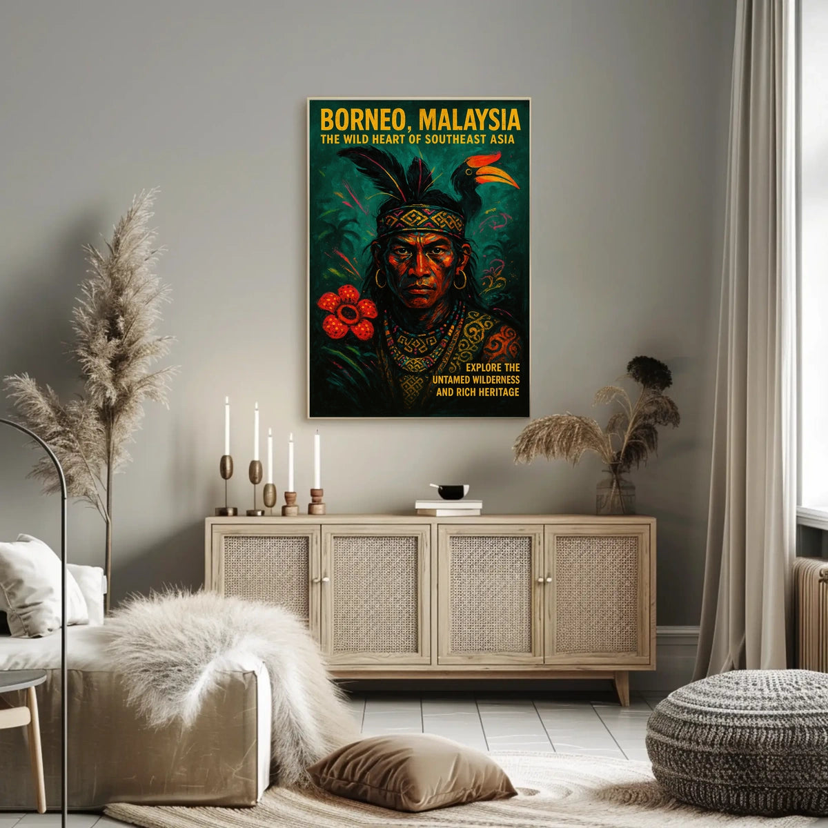 Borneo Malaysia Indigenous Culture Heritage Poster