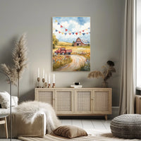 Vintage Pickup Truck Abstract Art Print Wall Decor Poster