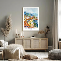 Puerto Vallarta Coastal Watercolor Travel Poster PosterGoat