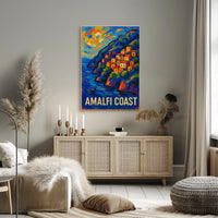 Amalfi Coast Poster 18x24 Coastal Wall Art Decor Print
