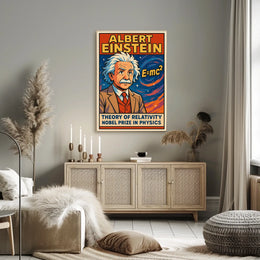 Albert Einstein Relativity Theory Vintage Educational Scientific Print Wall Art Scholarly Poster
