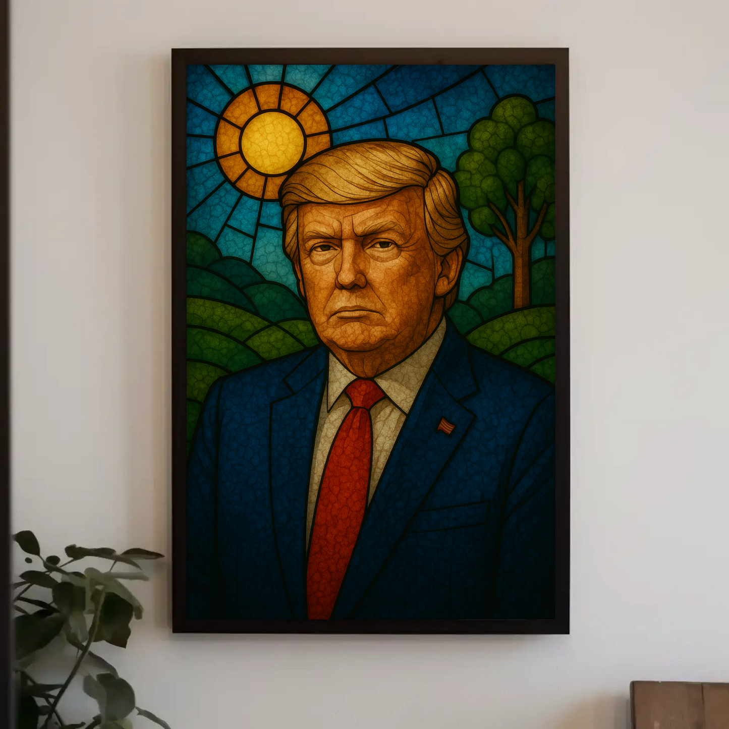 Donald Trump Stained Glass Style Poster