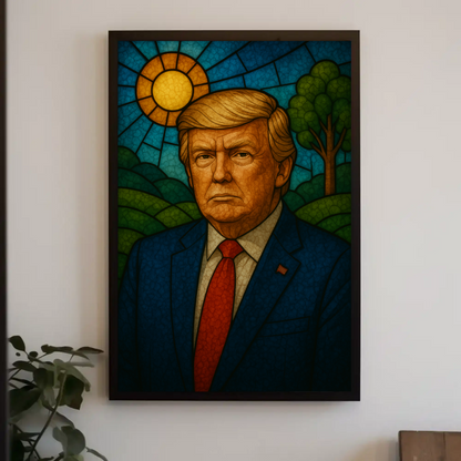 Donald Trump Stained Glass Style Poster