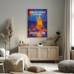 Rainbow Double Exposure Charleston Poster
