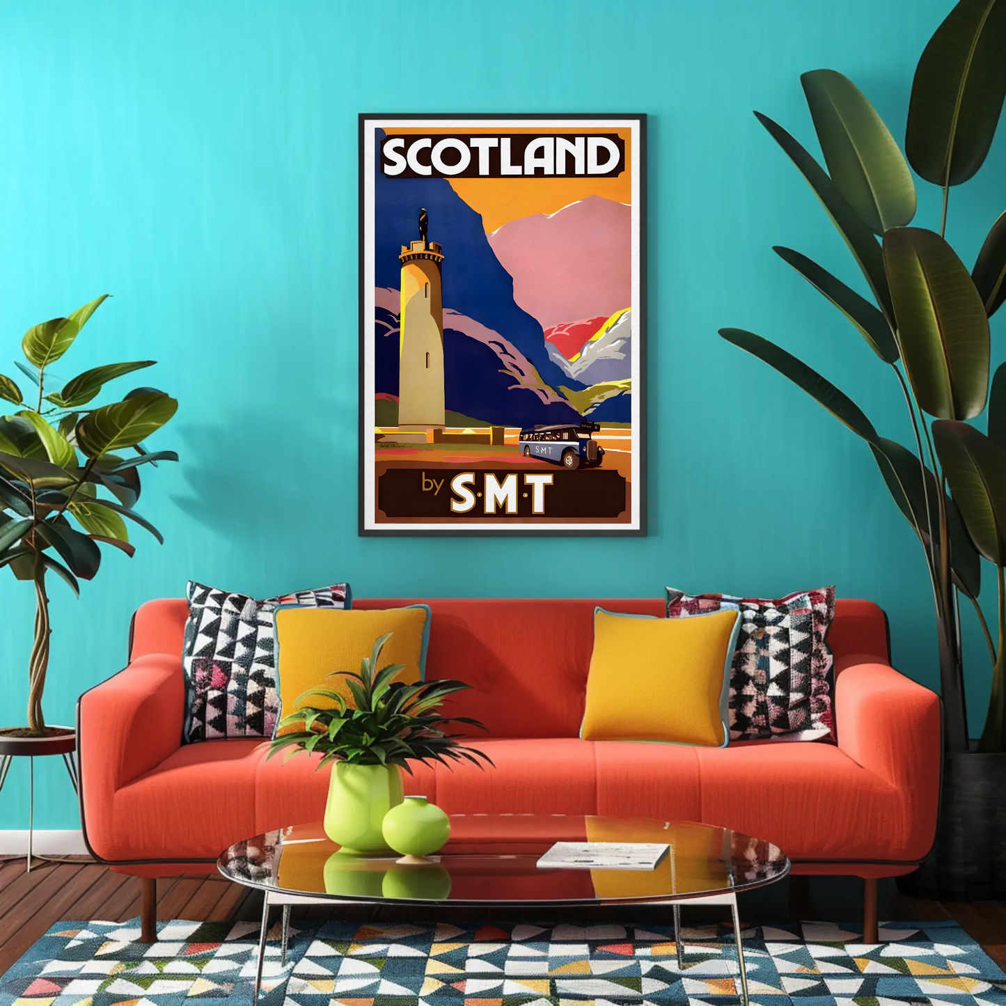 Scotland SMT Bus Travel Vintage Poster