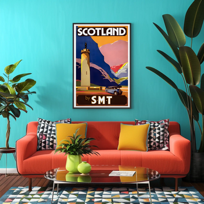 Scotland SMT Bus Travel Vintage Poster