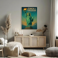 Statue of Liberty Vintage Art, Motivational or Quote Poster