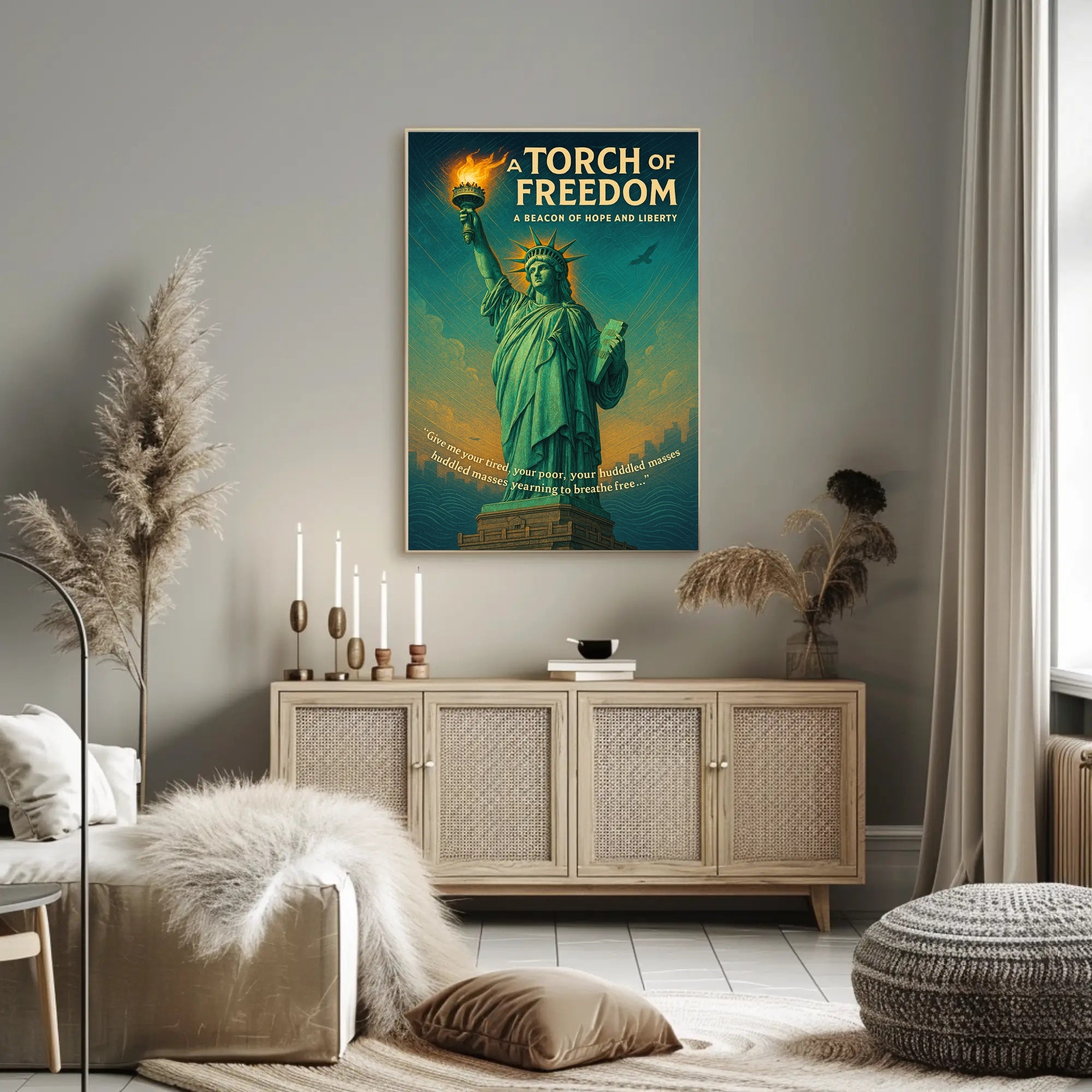 Statue of Liberty Vintage Art, Motivational or Quote Poster