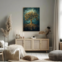 Golden Tree of Life Fantasy or Mythology Poster