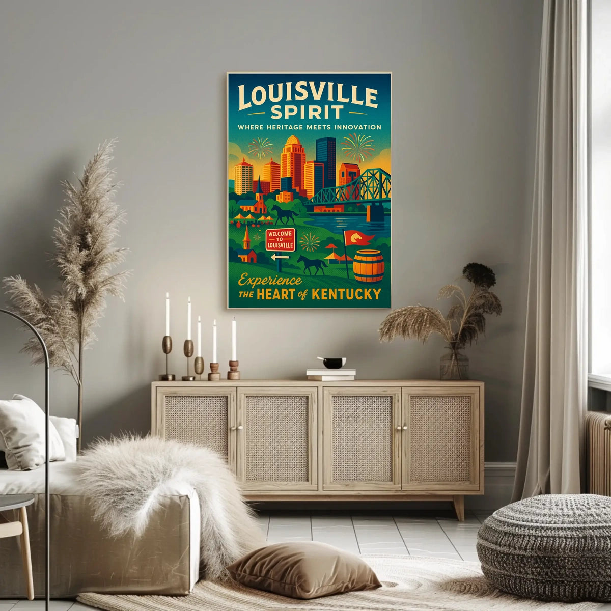 Louisville Spirit Where Heritage Meets Innovation Poster