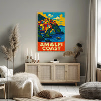 Amalfi Coast Poster Wall Art 18x24 Coastal Decor Print