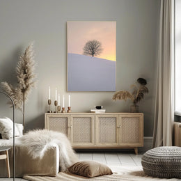 Winter Serenity Minimalist Landscape Art Poster