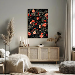Floral Elegance: Romantic Roses Botanical Artistic Poster