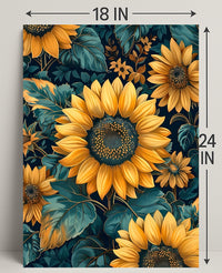 Vibrant Sunflower Botanical Art Print - Abstract or Artistic Poster