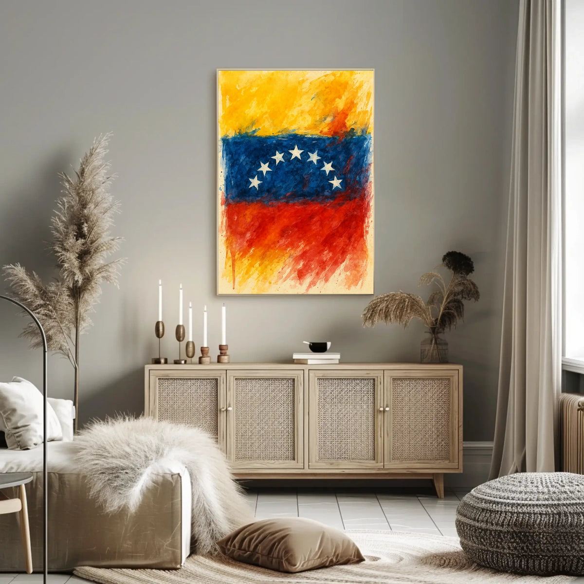 Vibrant Venezuelan Flag Wanderlust Art Poster