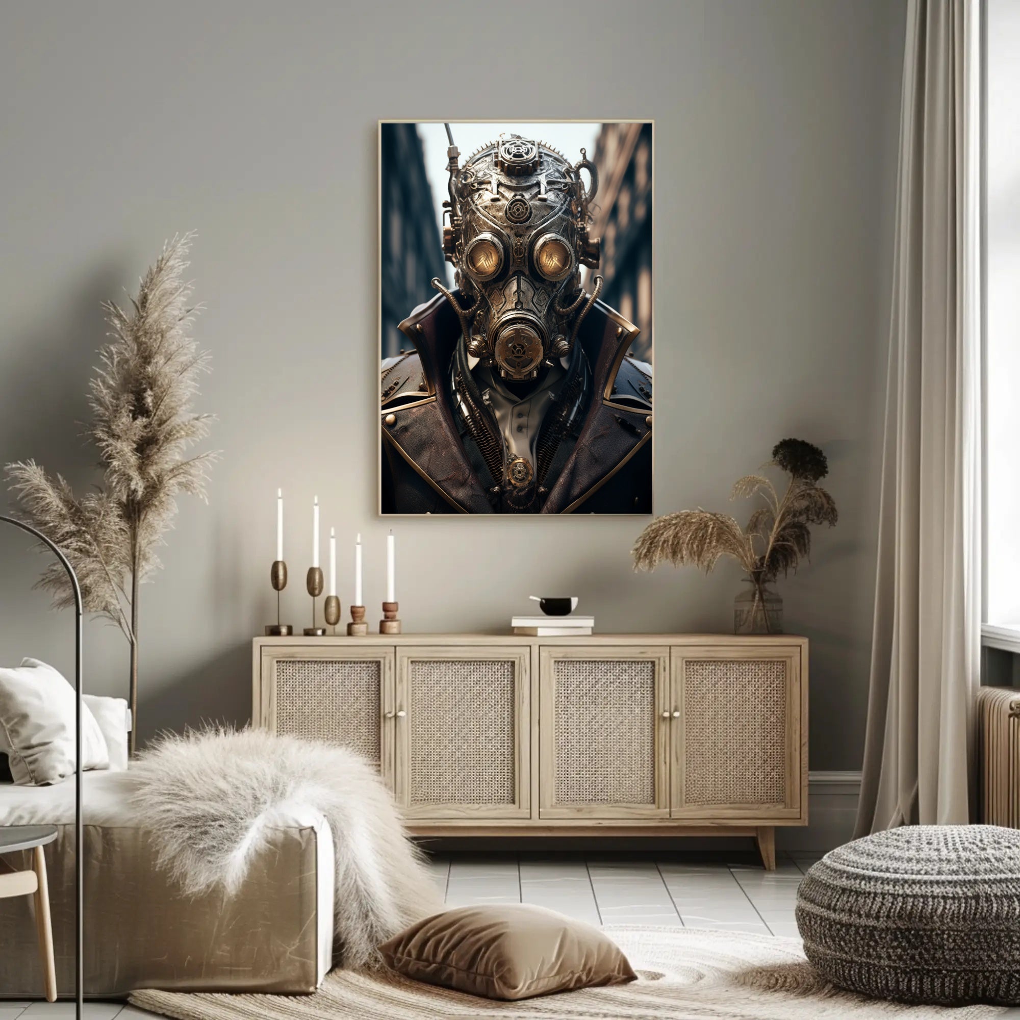 Steampunk Fusion: Victorian Futuristic Sci-Fi Poster