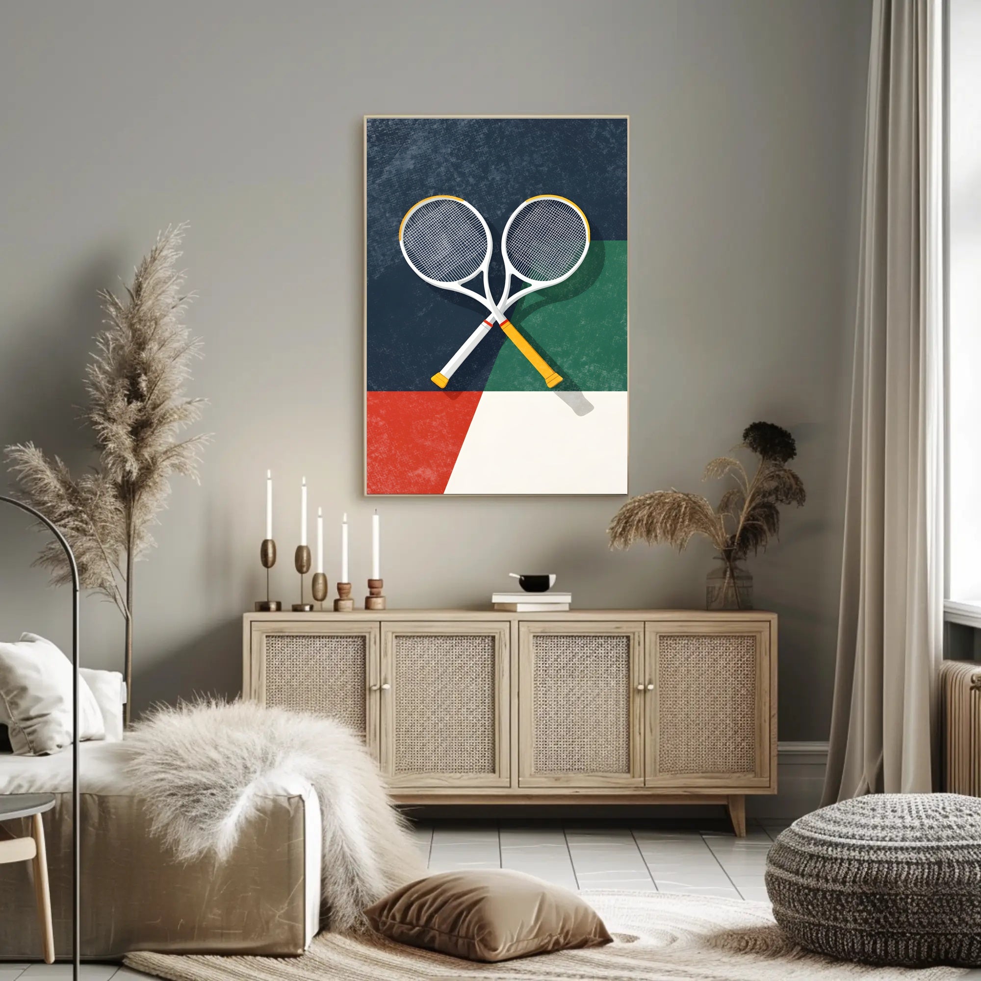 Energetic Tennis Art Poster with Modern Sports Theme